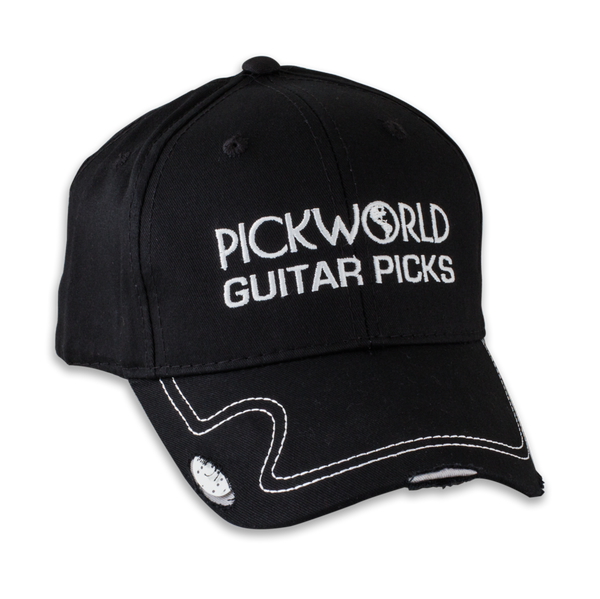 black pickworld hat with pocket in brim for guitar picks