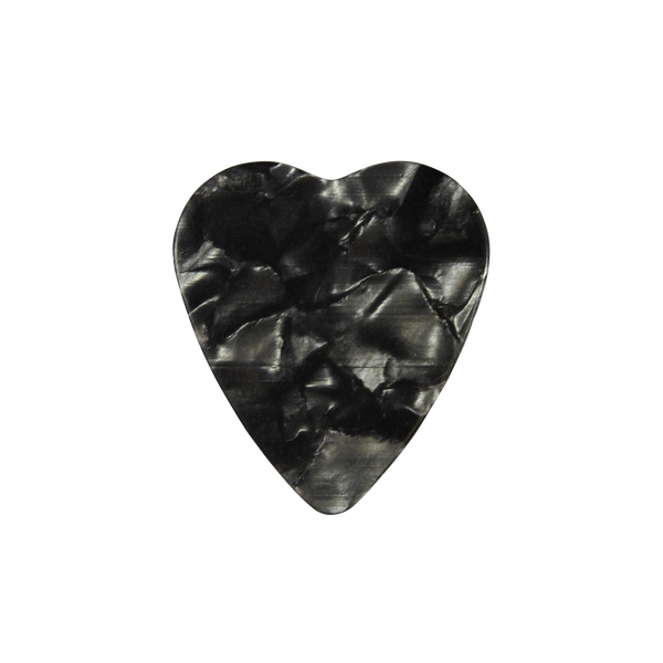 heart shaped custom guitar pick celluloid black pearloid