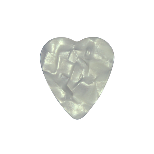 heart shaped custom guitar pick celluloid white pearloid