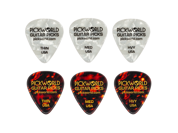 PickWorld Branded Picks - Celluloid - 12 pc Pick Pack